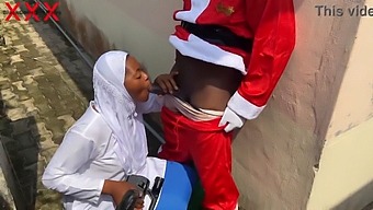 A Joyful Christmas Encounter With Santa And A Seductive Woman In Hijab. Support Us By Subscribing To Red