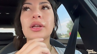 Amateur Latina Gives Mind-Blowing Oral Sex In Public Car